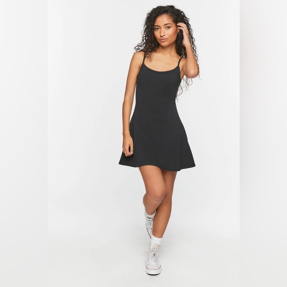 Black Solid Cami Sleeveless Dress size Small by Forever 21 tight fit